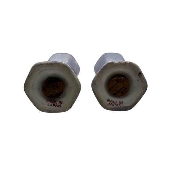 Vintage Japanese Metallic Purple Salt & Pepper Shakers With Gold Tops Art Deco - Picture 4 of 4